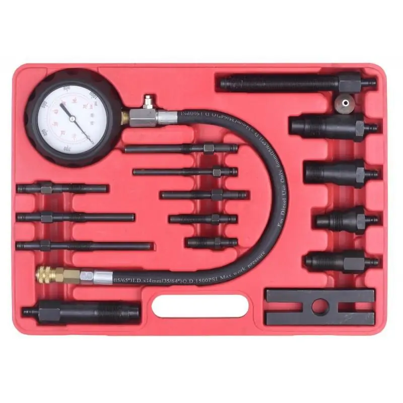 Miernik ciśnienia sprężania DIESEL z końcówkami pod świece żarowe i wtryskiwacze