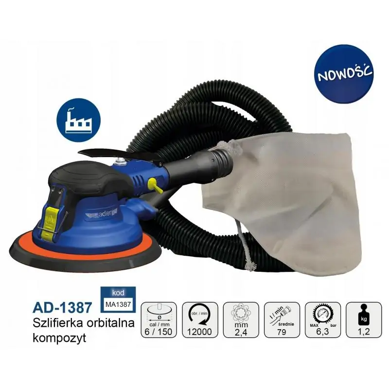 SZLIFIERKA MIMOŚRODOWA ADLER AD-1387 150MM 2,4MM