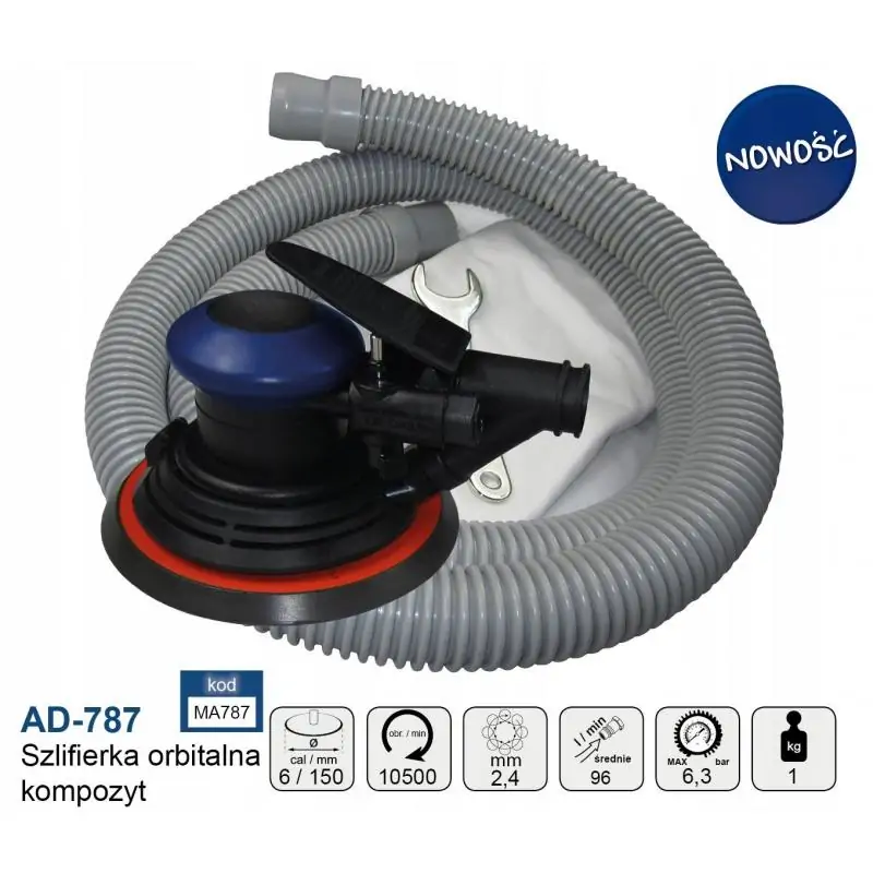 Adler szlifierka orbitalna 6'' 150mm profesjonalna