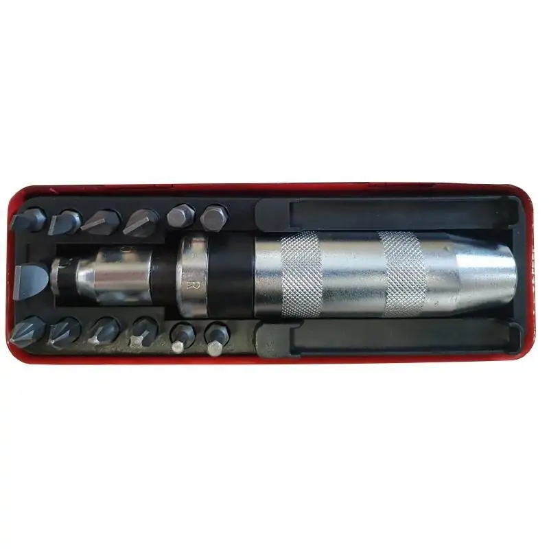 Wkrętak automatyczny do pobijania z 8 końcówkami bitów