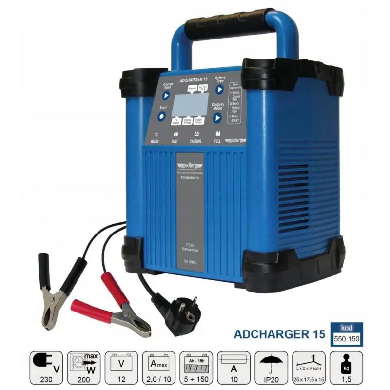 ADLER ADCHARGER 15 Prostownik elektroniczny