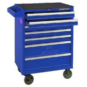 WÓZEK WARSZTATOWY 7 SZUFLAD (BEZ NARZĘDZI) - NIEBIESKI, PROWADNICE ŁOŻYSKOWANE