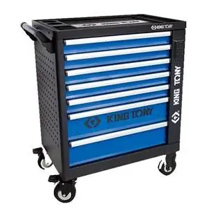 Wózek 7 Szuflad z Zamkiem Elektronicznym (Bez Narzędzi) - Czarno Niebieski