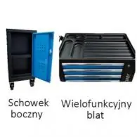 Wózek 7 Szuflad z Zamkiem Elektronicznym (Bez Narzędzi) - Czarno Niebieski