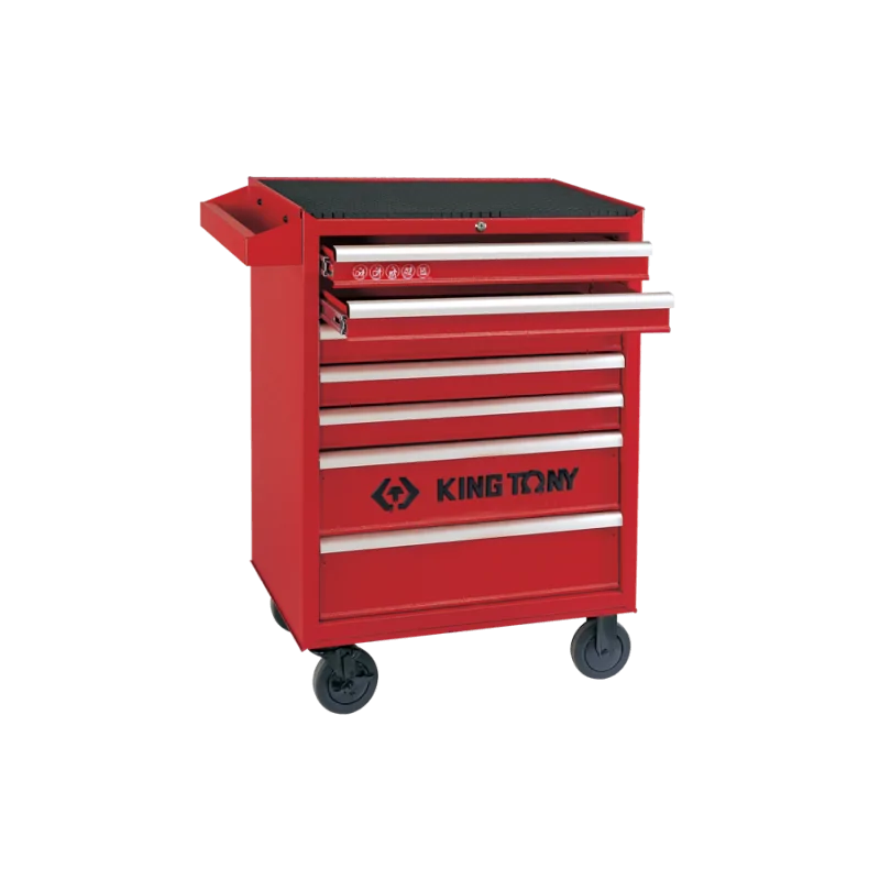 WÓZEK WARSZTATOWY 87434-7B - CZERWONY, Z ZESTAWEM NARZĘDZI 286cz., WYTŁOCZKI Z PIANKI