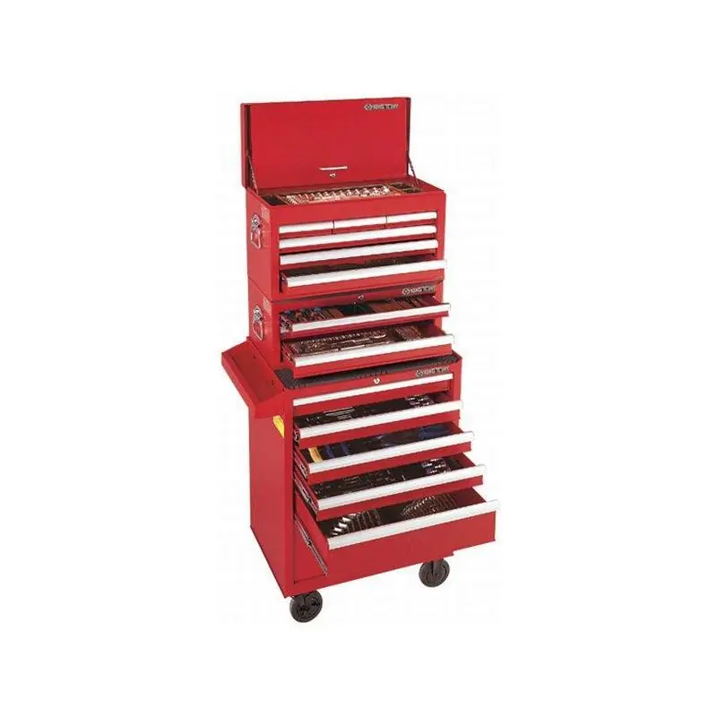 WÓZEK WARSZTATOWY 87432-5B + 87411-6B + 87421-3B CZERWONY Z ZESTAWEM NARZĘDZI 172cz.