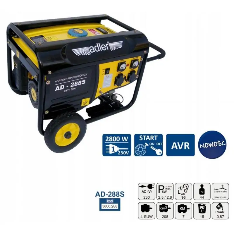 ADLER Agregat prądotwórczy 2,8 kW AD-288S