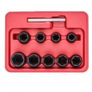 Zestaw 10 nasadek do omkniętych śrub