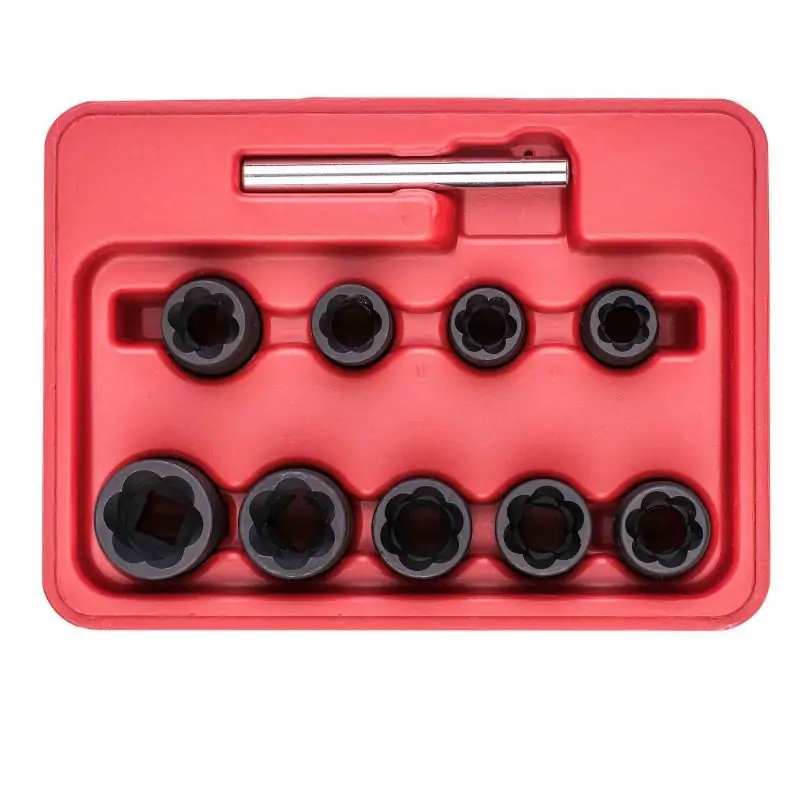 Zestaw 10 nasadek do omkniętych śrub