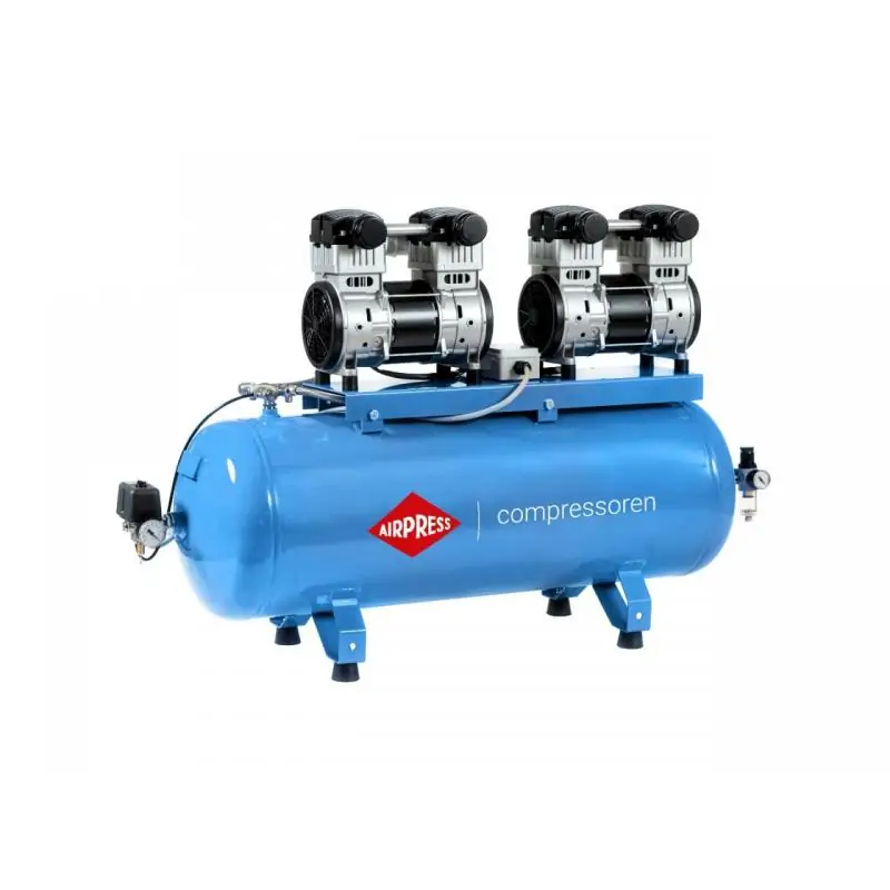 KOMPRESOR LMO196x2-100 silent Airpress 230V, 2,4kw, 100l. 392l/min, 68dB(A), 4 tłoki bezolejowy