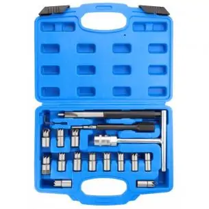 Zestaw do czyszczenia gniazd wtryskiwaczy 17 szt