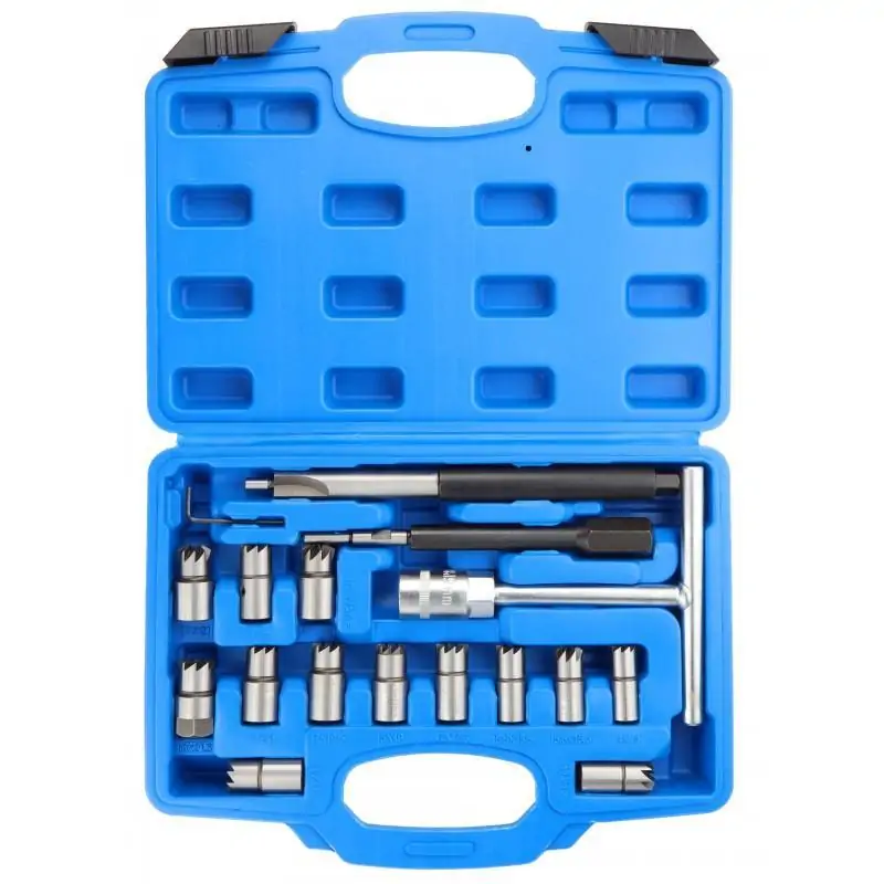 Zestaw do czyszczenia gniazd wtryskiwaczy 17 szt