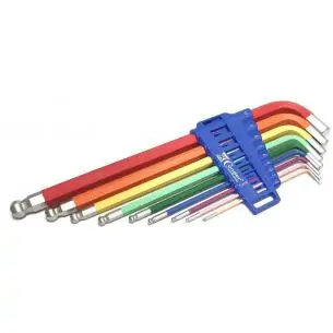 Klucze imbus 1.5-10 mm z magnesem, 9 szt. kolorowe