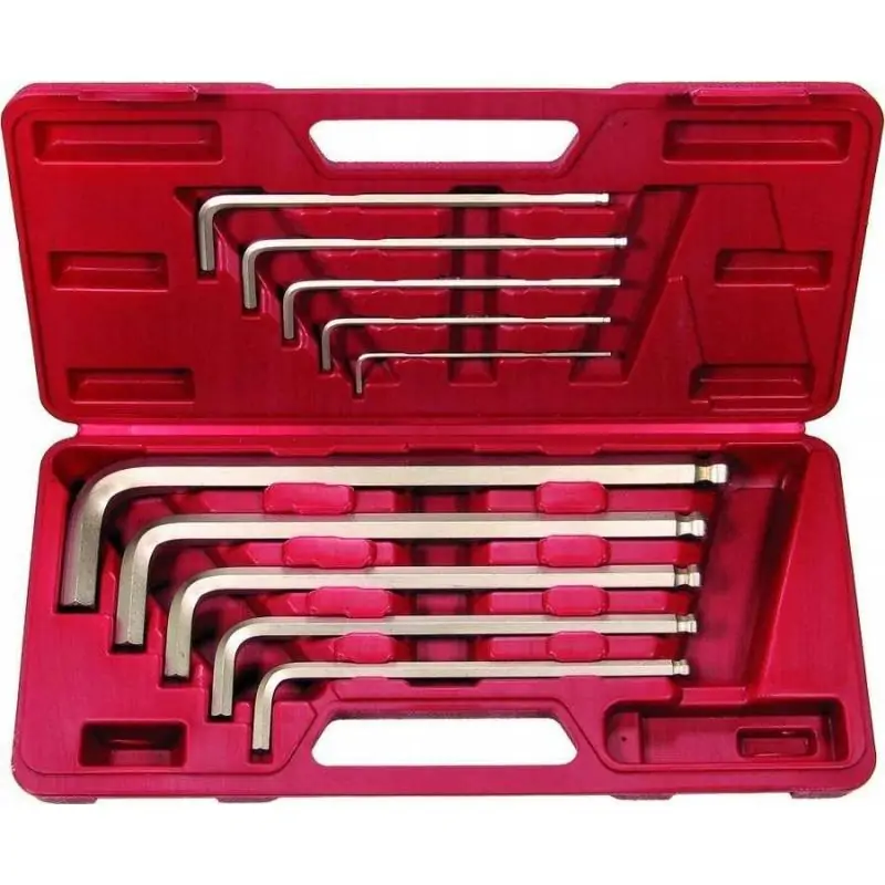 Klucze imbus 3.0-17 mm z kulką, 10 szt.