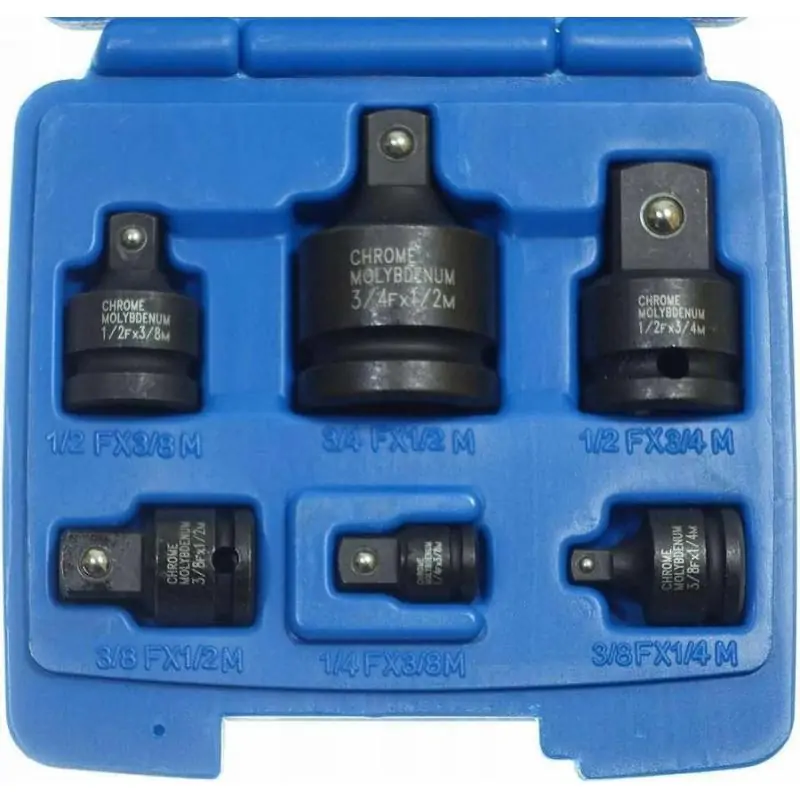 Adaptery udarowe 1/4"-3/4", 6 cz. zestaw