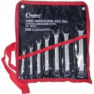 Klucze płasko oczkowe 1/4"-5/8", 7 szt.