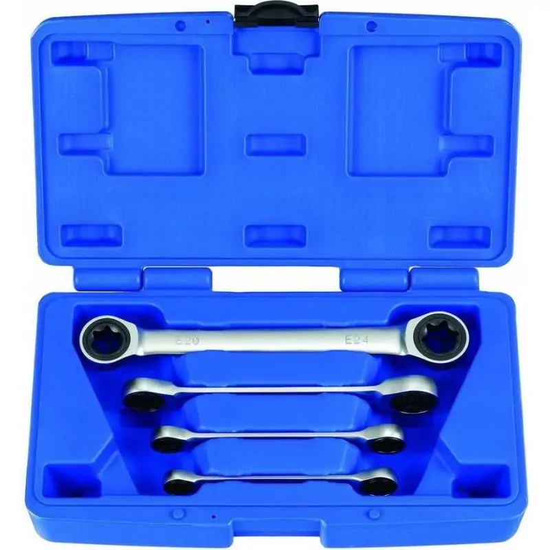 Klucze oczkowe Torx E6-E24, z grzechotka, 4 szt.