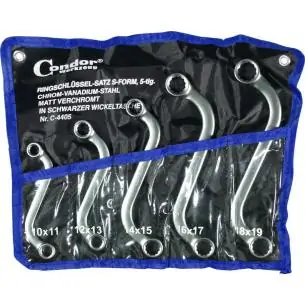 Klucze oczkowe typu S 10-19 mm, 5 szt.