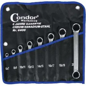 Klucze oczkowe proste 6-22 mm, 8 szt.