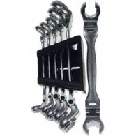 Klucze oczkowe otwarte 8-19 mm, z przegub.,6 szt.