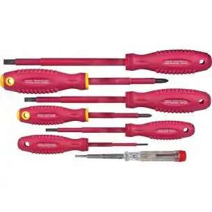 Wkrętaki izolowane 1000V, 7szt. płaskie,krzyżakowe