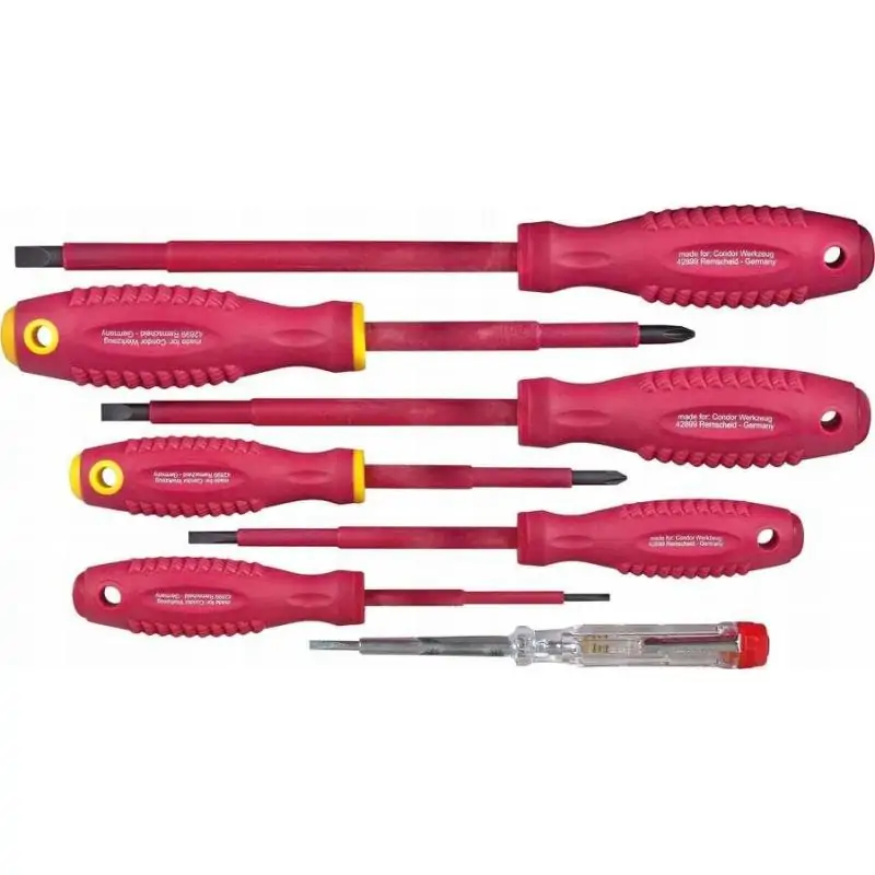Wkrętaki izolowane 1000V, 7szt. płaskie,krzyżakowe