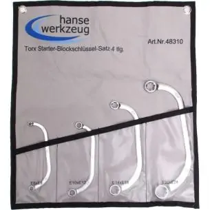 Klucze oczkowe typu C, Torx E6-E24, 4 szt.