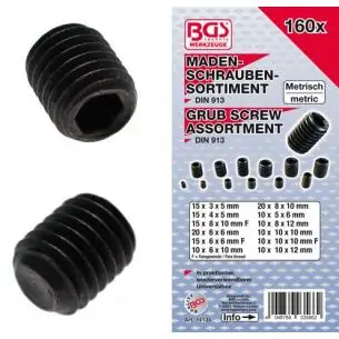 Śruby bez łba, 160 szt.