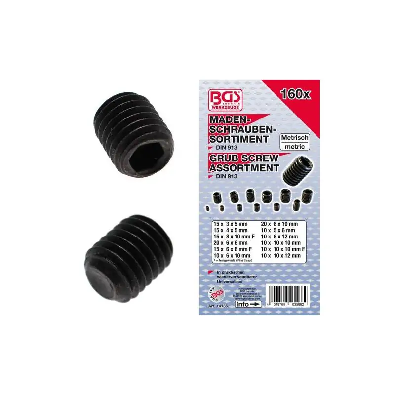 Śruby bez łba, 160 szt.