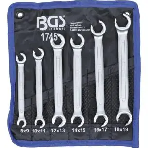 Klucze oczkowe otwarte 8-19 mm, 6 szt.