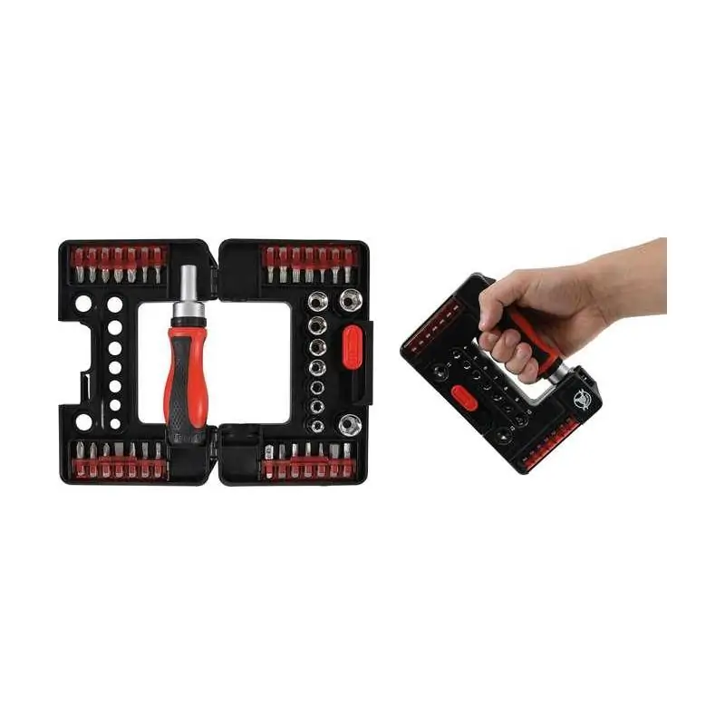 38 bitów i nasadek z grzechotką 1/4"