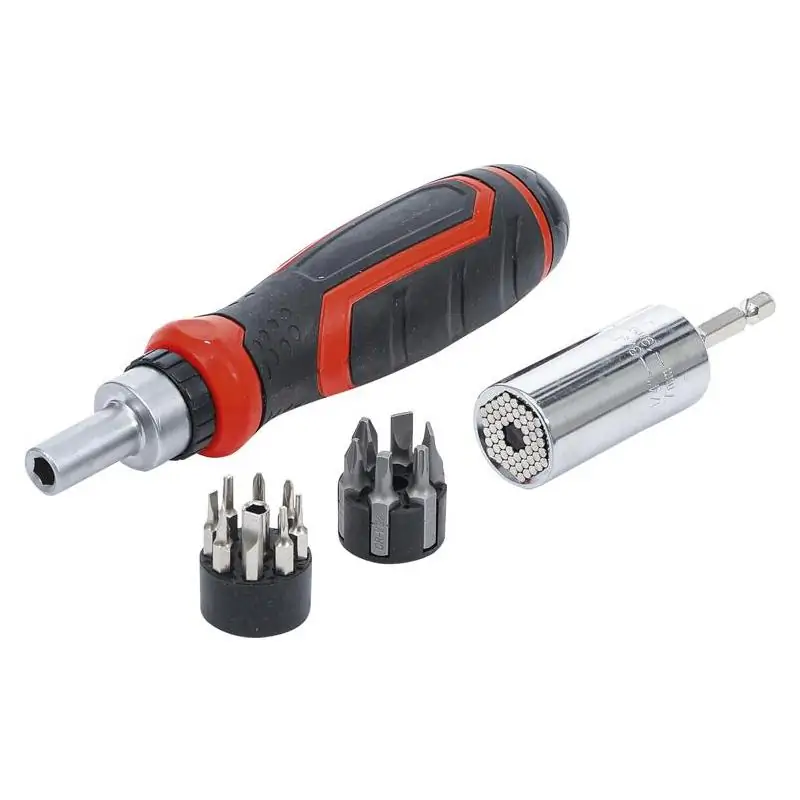 Wkrętak uniwersalny z nasadką, 17 cz.