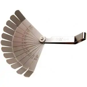 Szczelinomierz 12 listkowy, 0.2-0.66 mm, odgięty