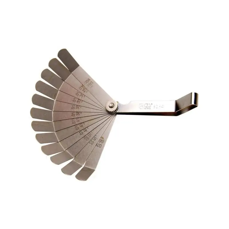 Szczelinomierz 12 listkowy, 0.2-0.66 mm, odgięty