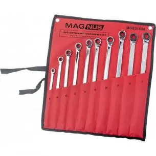 Zestaw 10 kluczy długich z grzechotką 8-19 mm