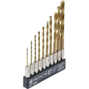 Wiertła tytanowane 1.5-6 mm, 10 szt.