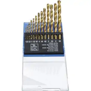 Wiertła tytanowane 1.5-6.5 mm, 13 szt.