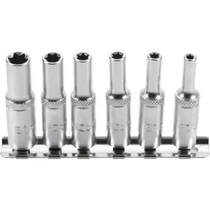Nasadki Torx długie 1/4", E 4-E10, 6 szt.