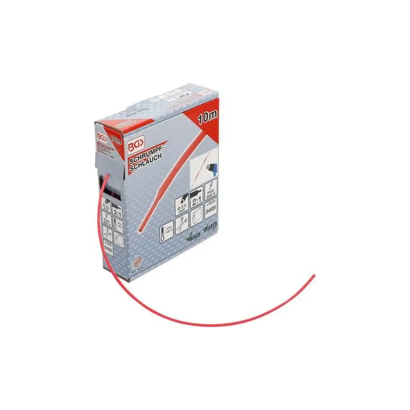 Rękaw termokurczliwy, 2.5 mm, 10 m, czerwony