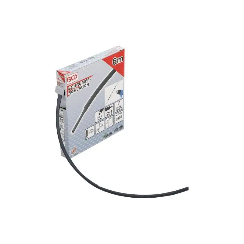 Rękaw termokurczliwy, 5.0 mm, 6 m, czarny