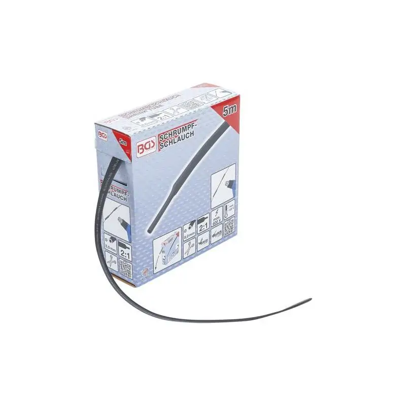 Rękaw termokurczliwy, 8.0 mm, 5 m, czarny