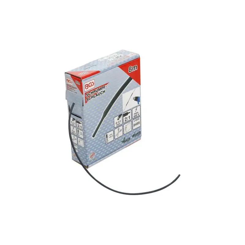 Rękaw termokurczliwy, 3.0 mm, 8 m, czarny