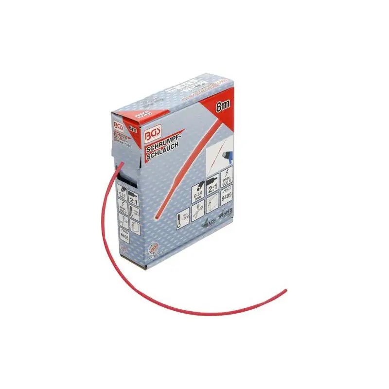 Rękaw termokurczliwy, 3.0 mm, 8 m, czerwony