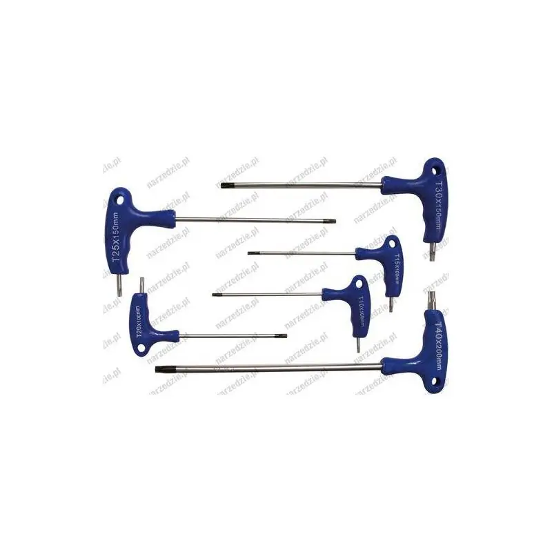 Klucze Torx T10-T40 typu T, 6 szt.