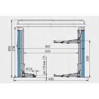 Podnośnik 2-kolumnowy RAVAGLIOLI 5,5 T, prześwit 3000 mm, elektromechaniczny