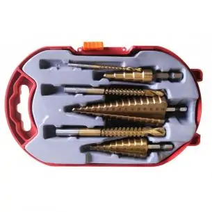 Zestaw wierteł stopniowych tytanowych 6 szt