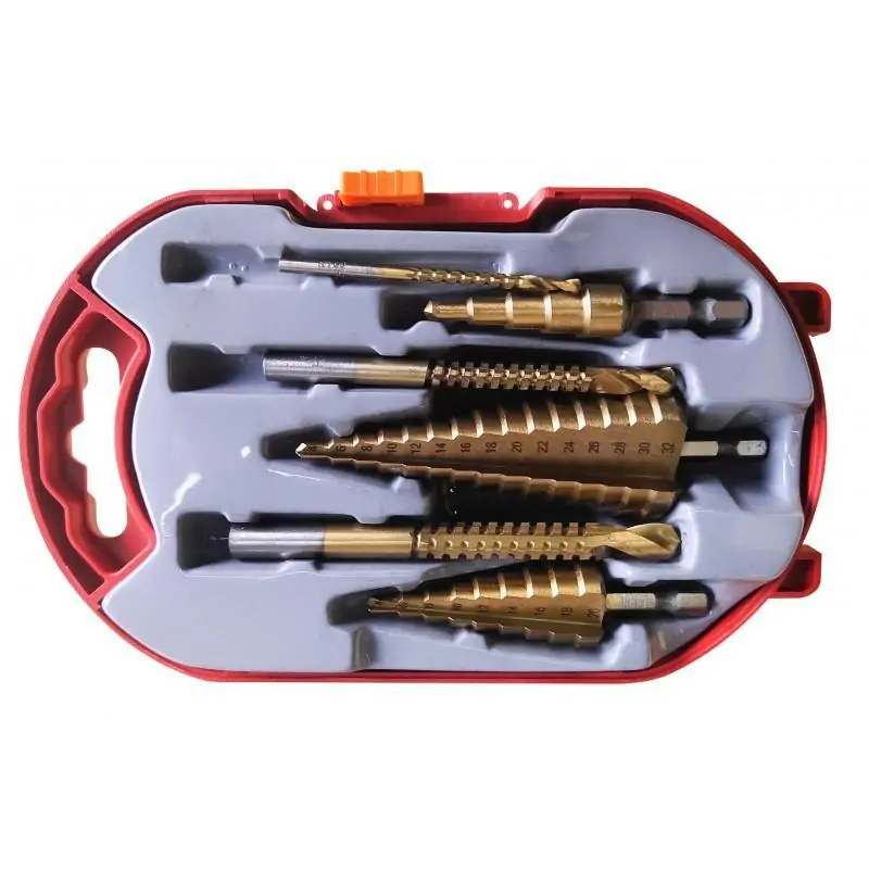 Zestaw wierteł stopniowych tytanowych 6 szt