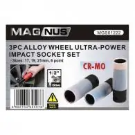 Zestaw nasadek 3 szt 1/2 cala 17,19 ,21 mm CR-Mo ULTRA-Power