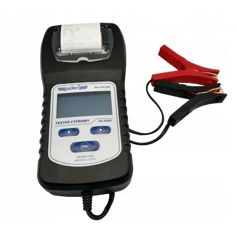 Cyfrowy tester akumulatorów 6/12/24V z drukarką